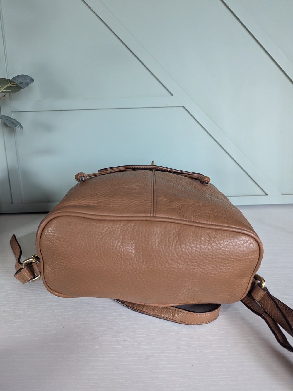 Coach Pebbled Leather Drawstring Backpack in Tan - Picture 7 of 12